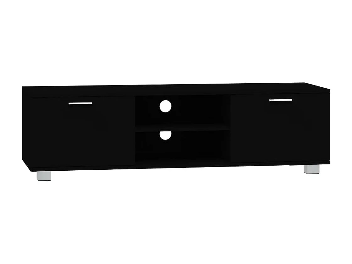 Meuble TV Noir 140x40,5x35 cm Bois d'ingénierie