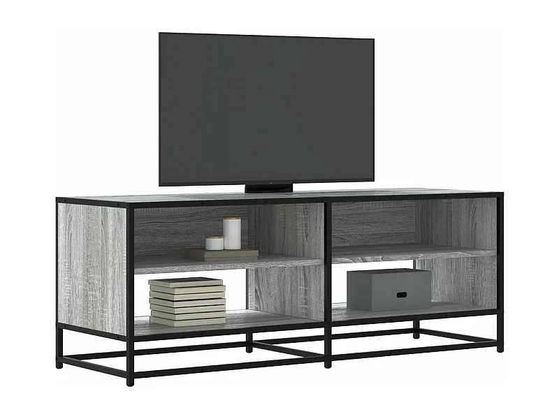 Meuble TV sonoma gris 120,5x40x46 cm bois d'ingénierie et métal