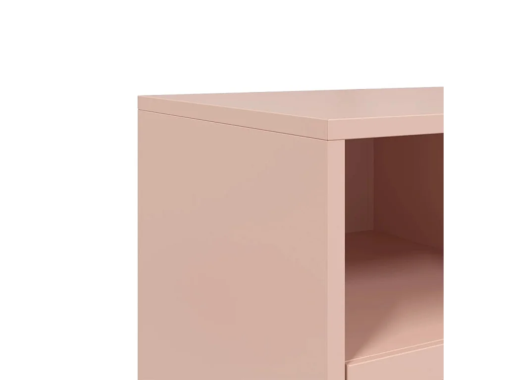 Meuble TV rose 68x39x43,5 cm acier laminé à froid