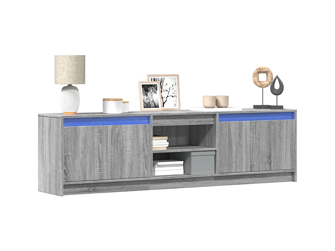 Meuble TV avec LED sonoma gris 180x34x50 cm bois d'ingénierie