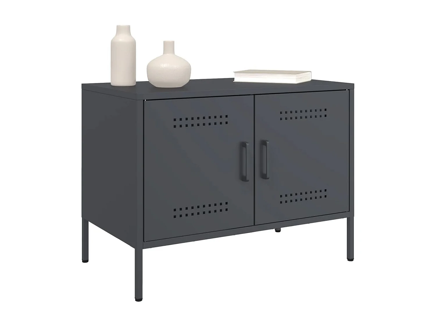 Meuble TV anthracite 68x39x50,5 cm acier