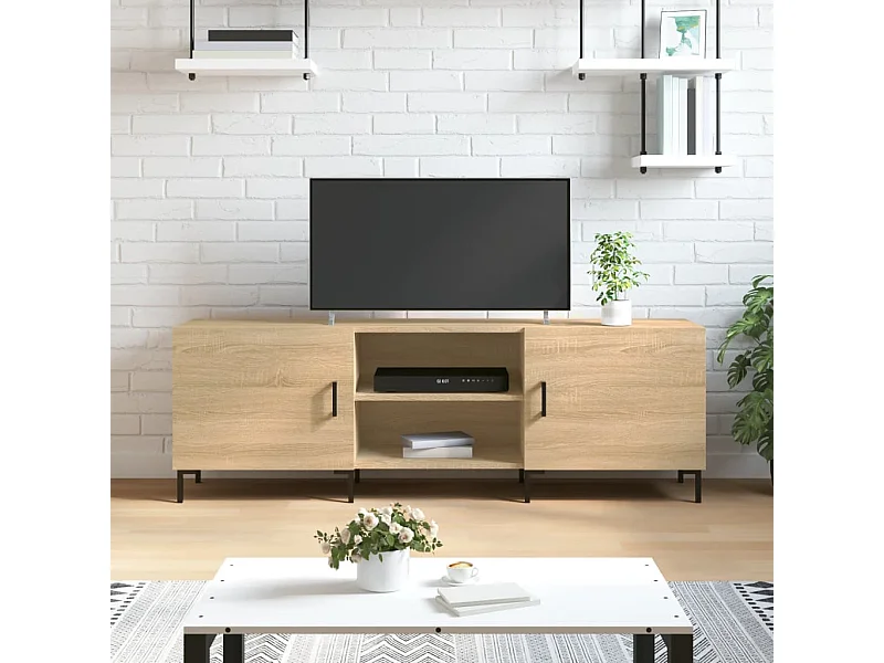 Meuble TV chêne sonoma 150x30x50 cm bois d'ingénierie