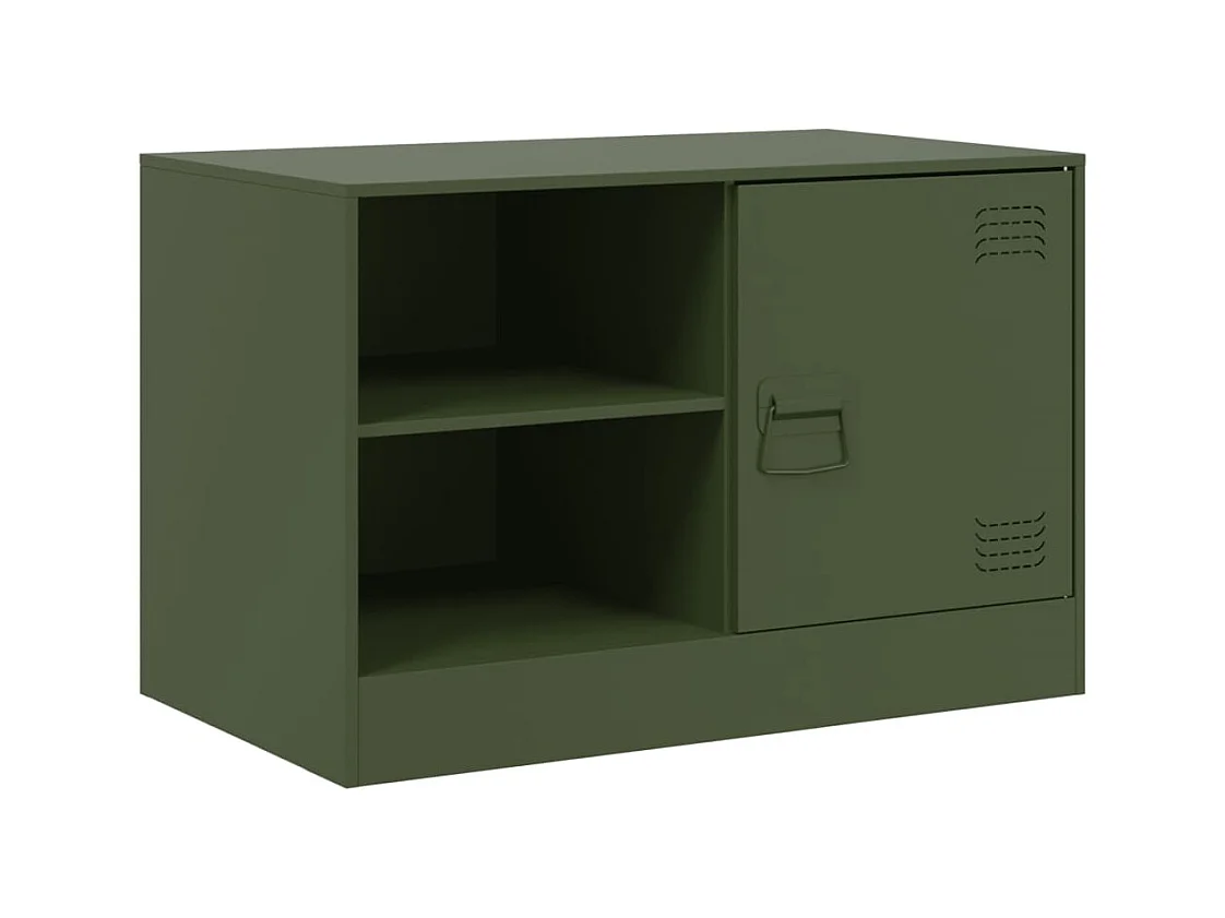 Meubles TV 2 pièces vert olive 67x39x44 cm acier