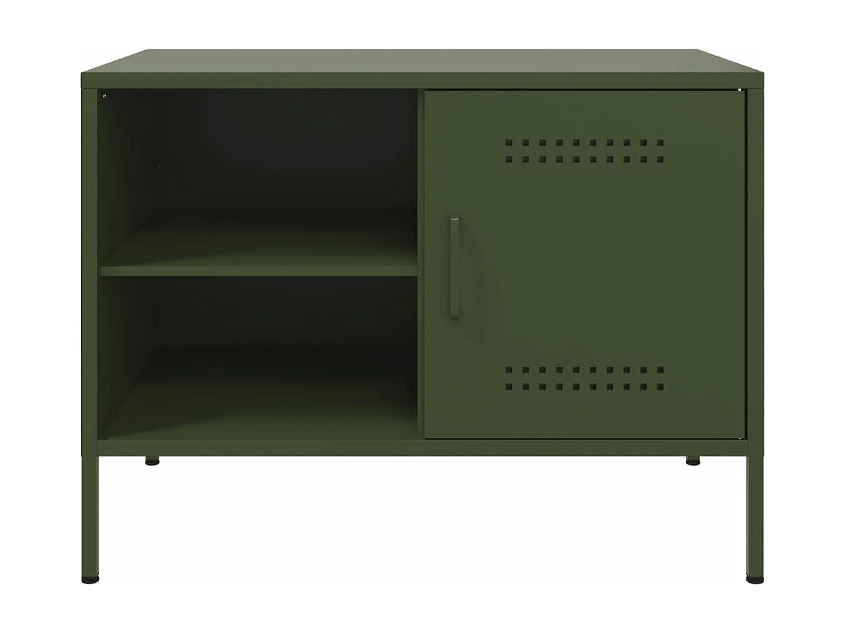 Meubles TV 2 pièces vert olive 68x39x50,5 cm acier