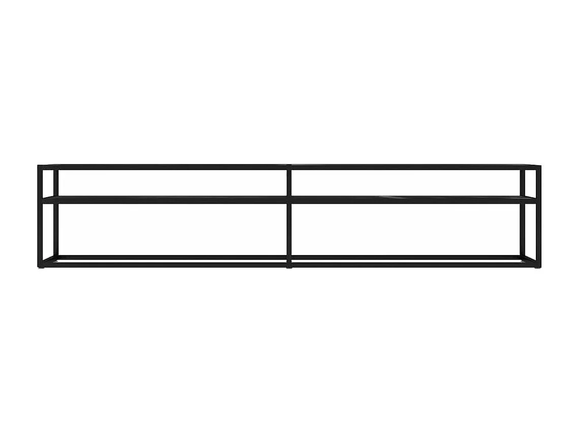 Meuble TV Marbre noir 200x40x40,5 cm Verre trempé