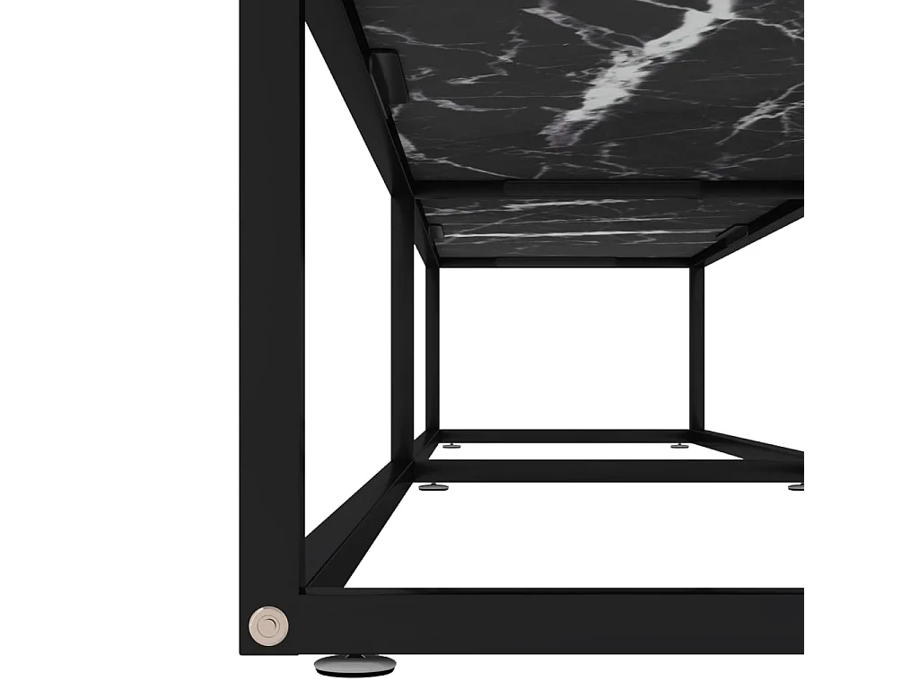 Meuble TV Marbre noir 200x40x40,5 cm Verre trempé