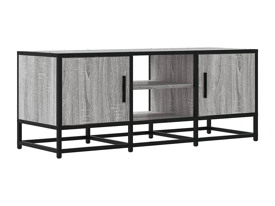 Tv-meubel 100x35x41 cm bewerkt hout metaal grijs sonoma eiken