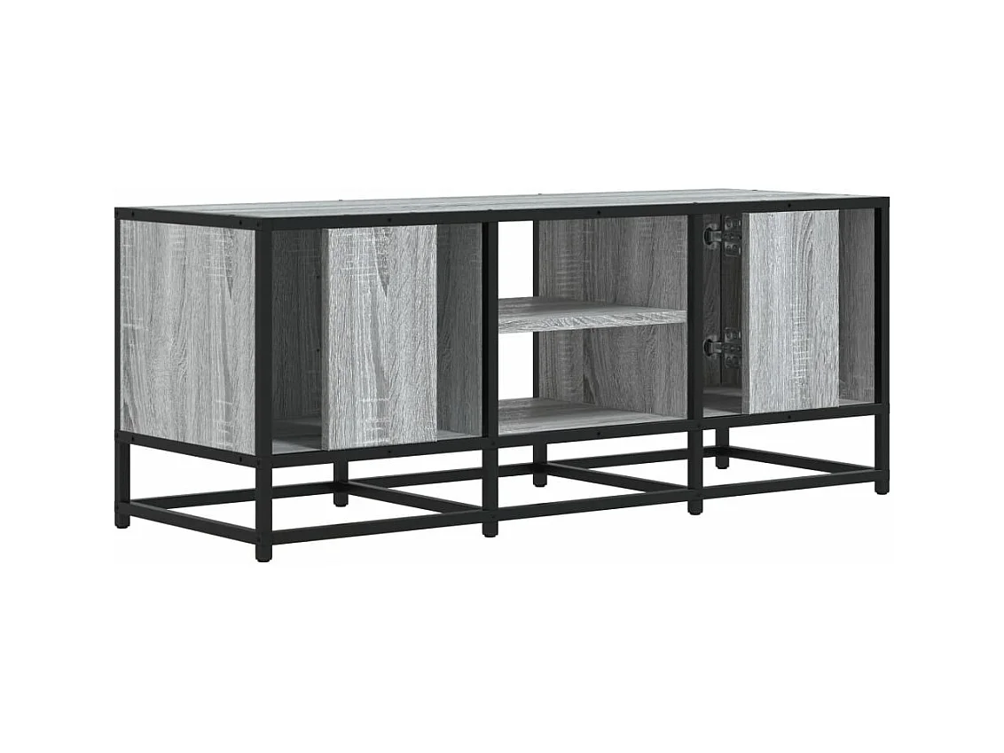 Meuble TV sonoma gris 100x35x41 cm bois d'ingénierie et métal