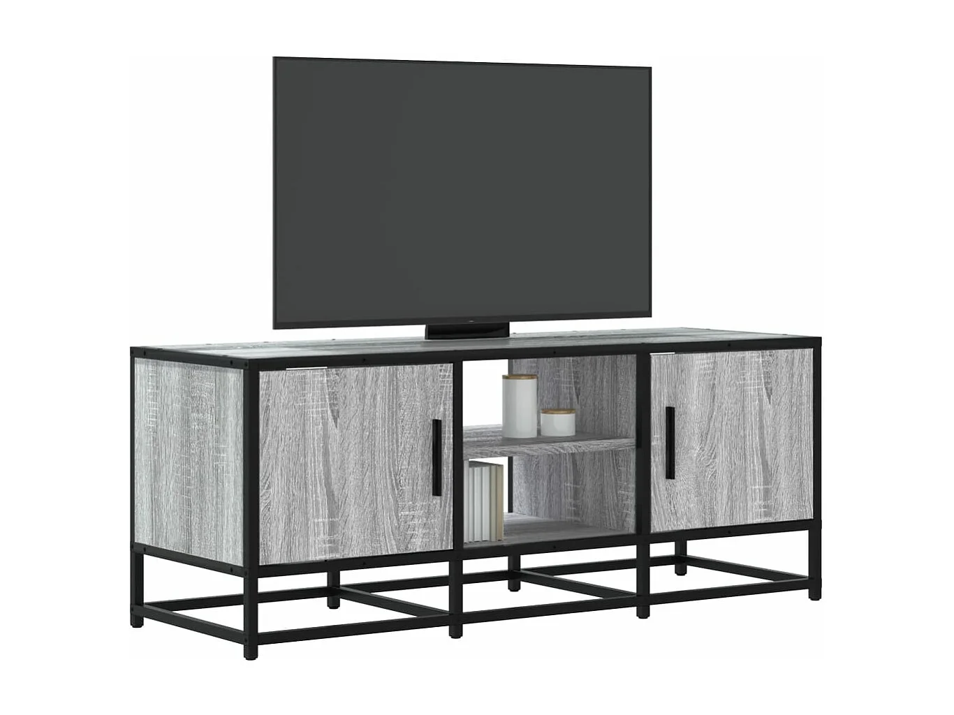 Meuble TV sonoma gris 100x35x41 cm bois d'ingénierie et métal