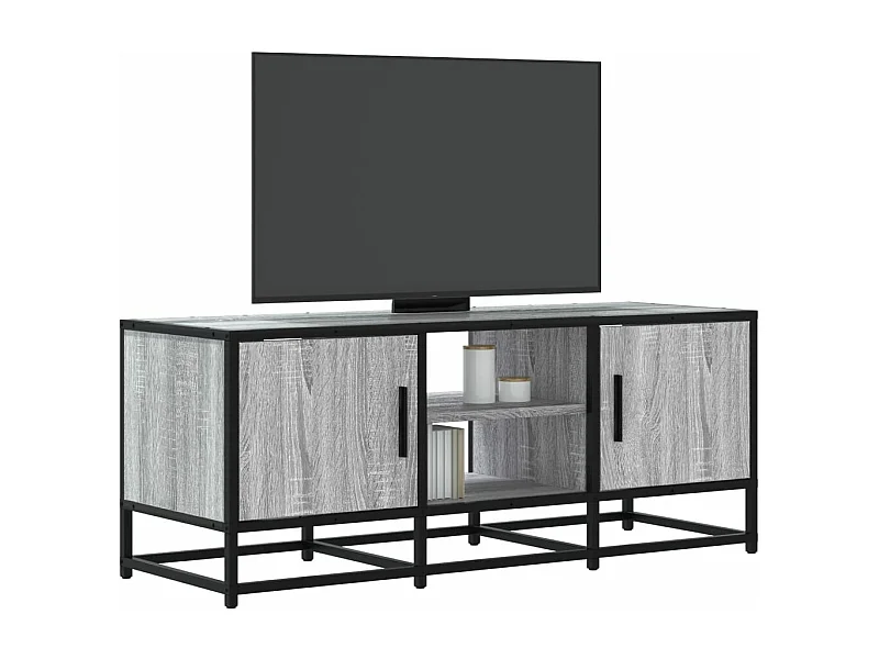 Meuble TV sonoma gris 100x35x41 cm bois d'ingénierie et métal