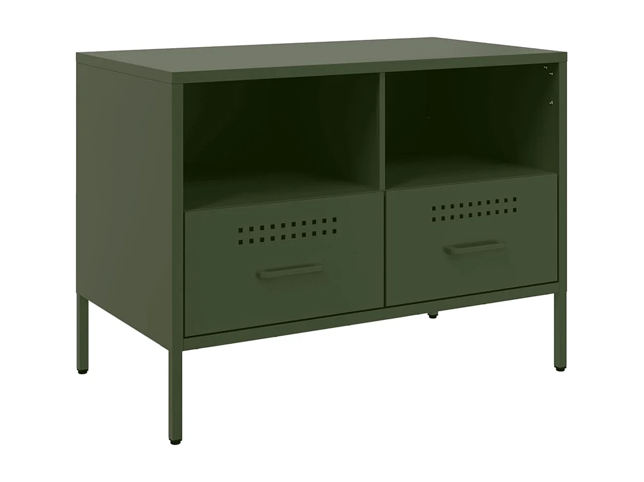 Meuble TV vert olive 68x39x50,5 cm acier laminé à froid