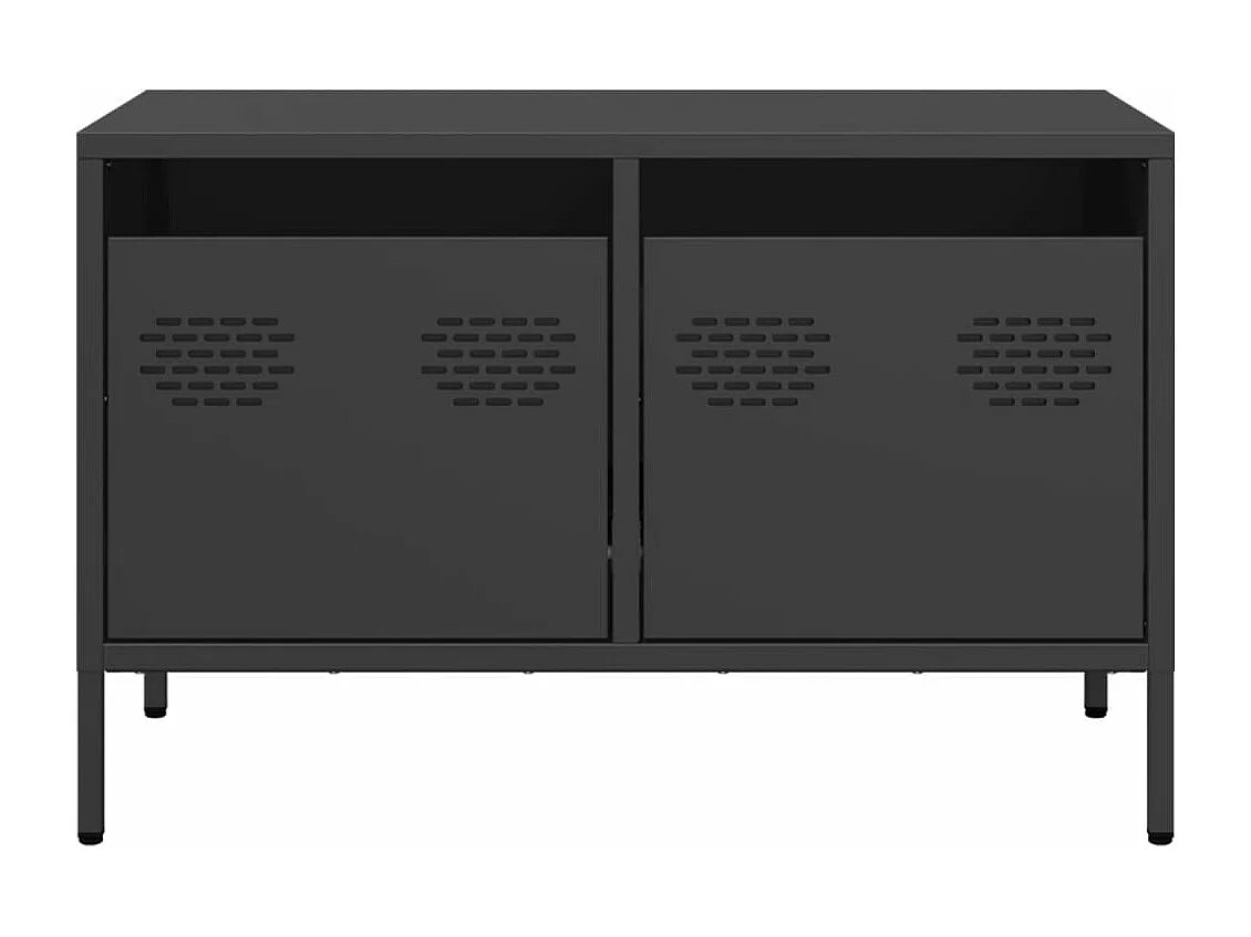 Meuble TV noir 68x39x43,5 cm acier laminé à froid