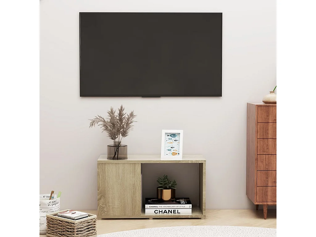 Meuble TV Chêne sonoma 60x24x32 cm Aggloméré