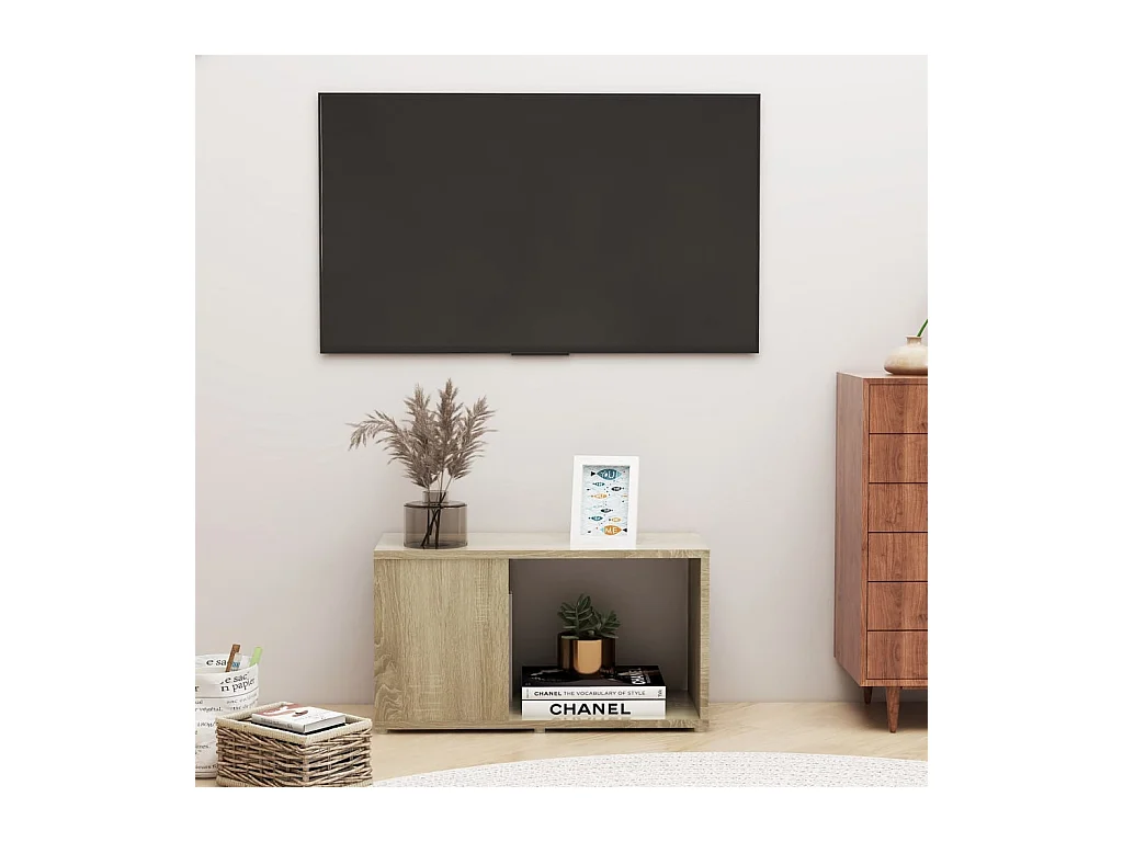 Meuble TV Chêne sonoma 60x24x32 cm Aggloméré