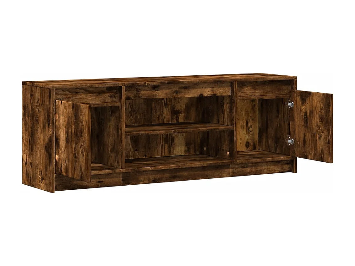 Tv-meubel met LED 139,5x34x50 cm bewerkt hout gerookt eiken
