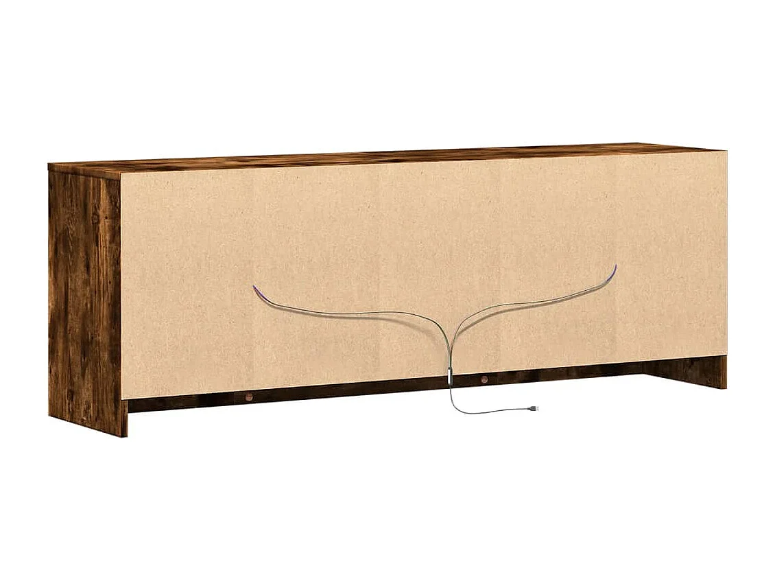 Tv-meubel met LED 139,5x34x50 cm bewerkt hout gerookt eiken
