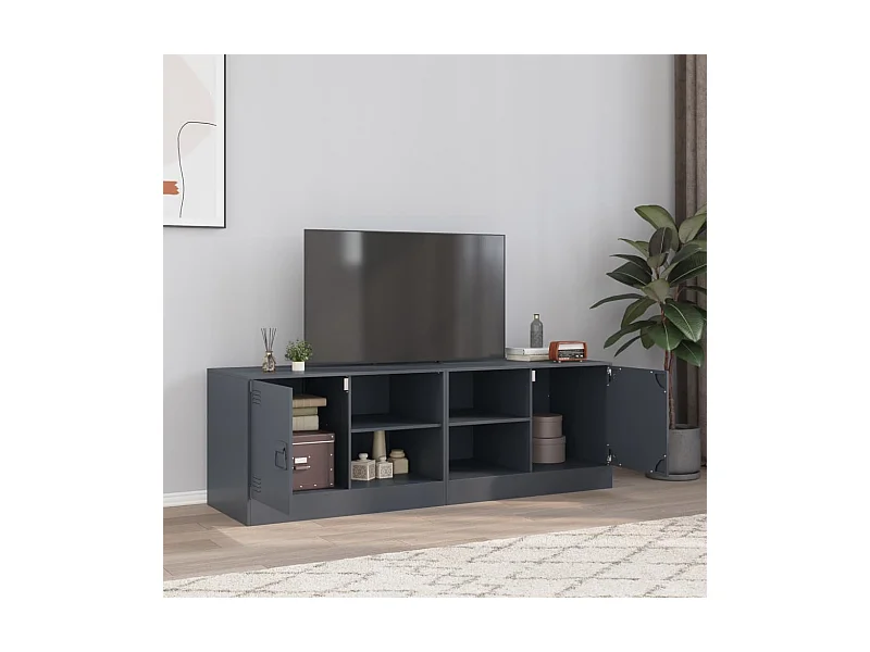 Meubles TV 2 pièces anthracite 67x39x44 cm acier