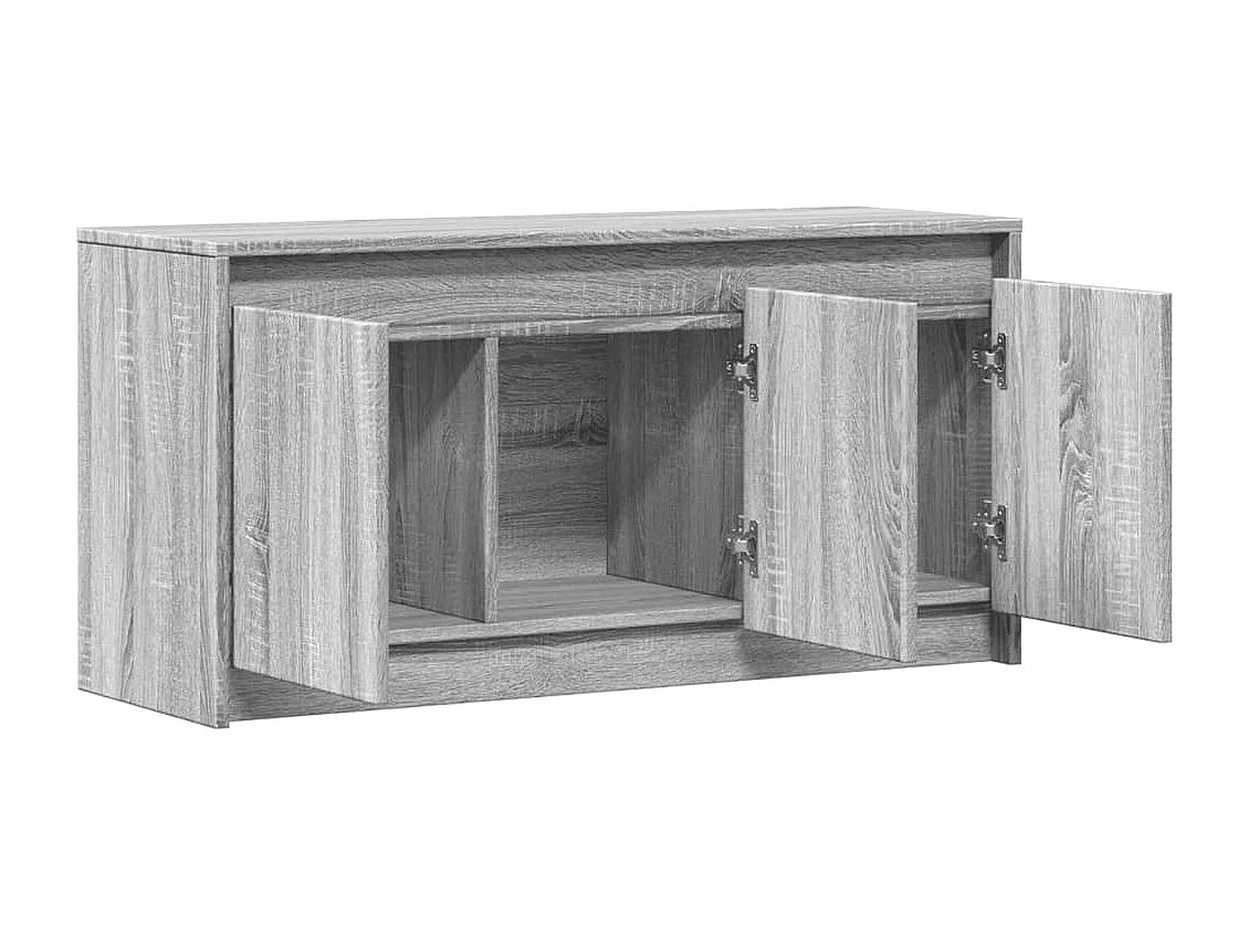 Tv-meubel met LED 100x34x50 cm bewerkt hout grijs sonoma eiken