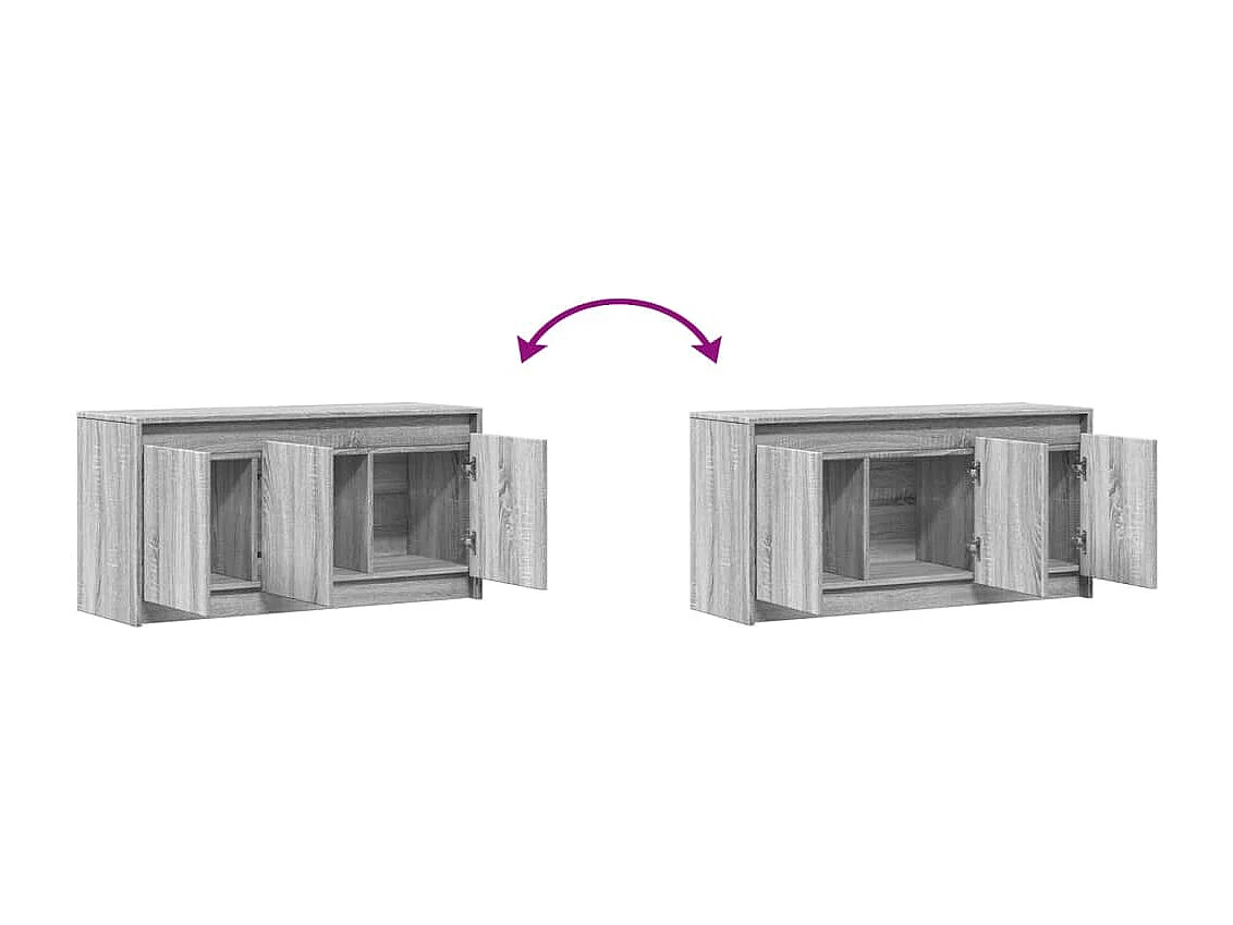 Meuble TV avec LED sonoma gris 100x34x50 cm bois d'ingénierie