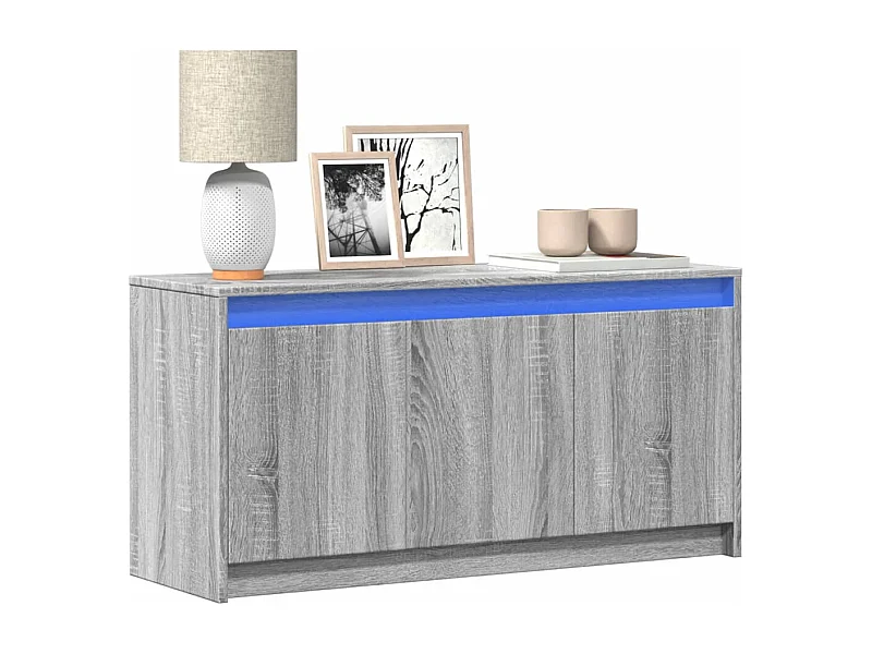 Meuble TV avec LED sonoma gris 100x34x50 cm bois d'ingénierie