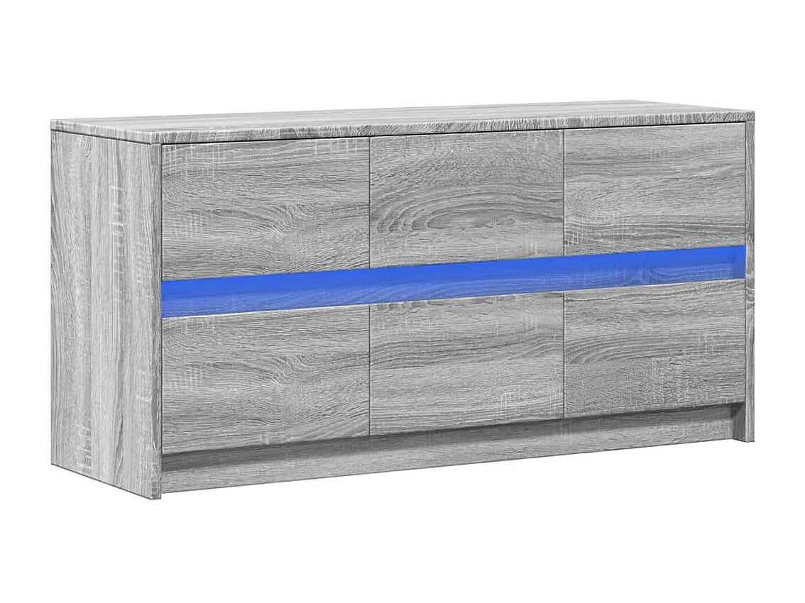 Tv-meubel met LED 100x34x50 cm bewerkt hout grijs sonoma eiken