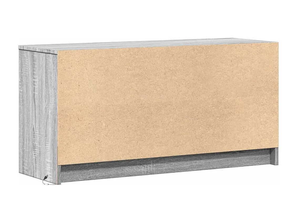 Tv-meubel met LED 100x34x50 cm bewerkt hout grijs sonoma eiken