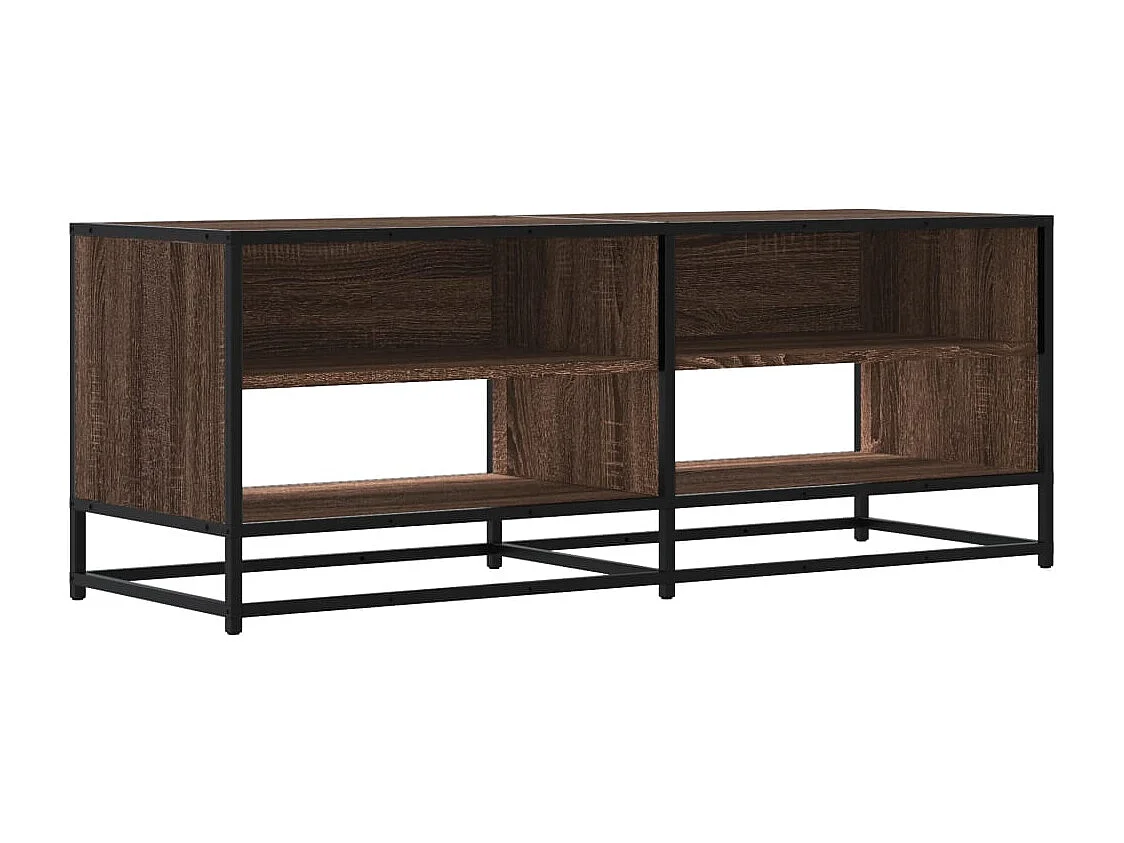 Meuble TV chêne marron 120,5x40x46cm bois d'ingénierie et métal
