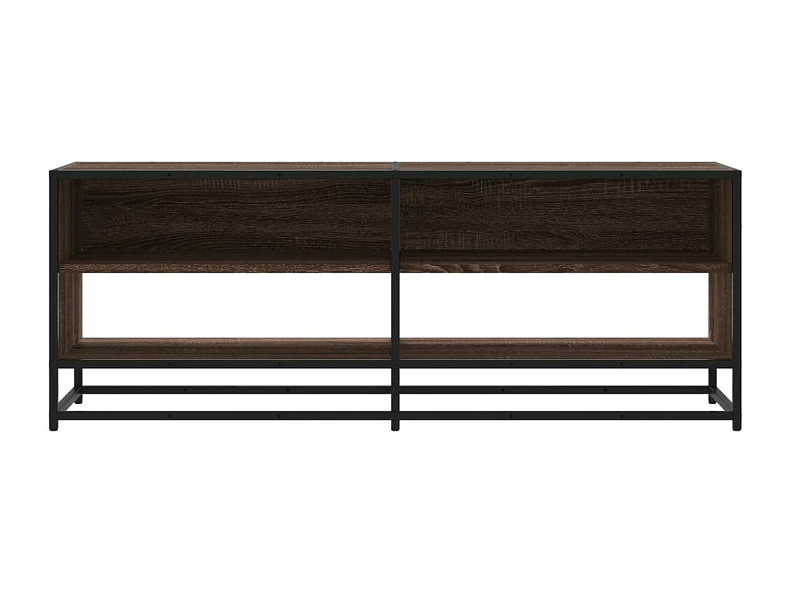 Meuble TV chêne marron 120,5x40x46cm bois d'ingénierie et métal
