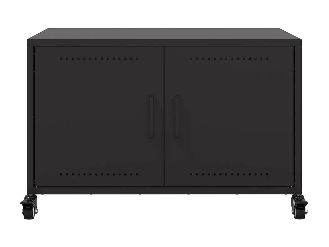 Meuble TV noir 68x39x43,5 cm acier laminé à froid