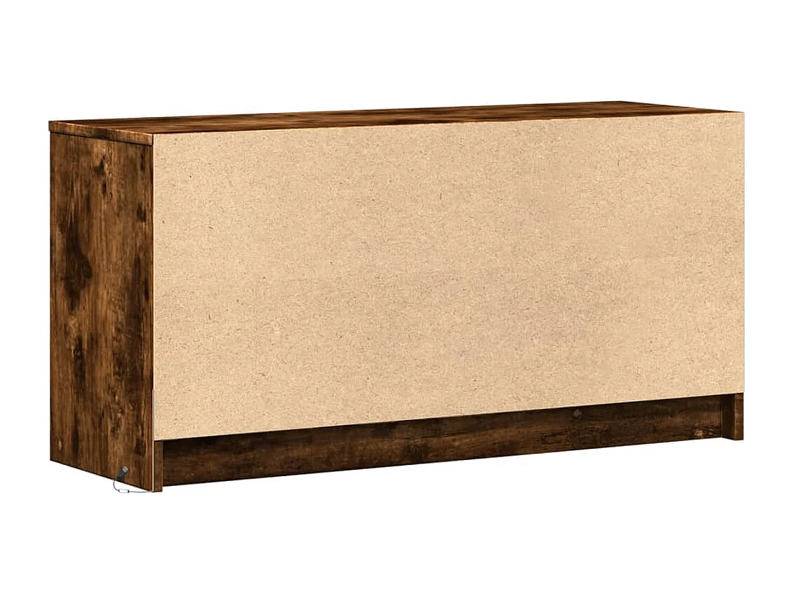 Tv-meubel met LED 100x34x50 cm bewerkt hout gerookt eikenkleur