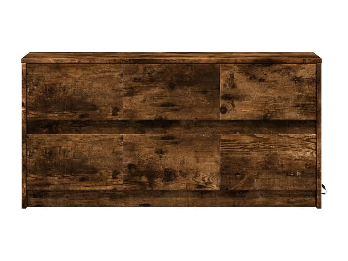 Tv-meubel met LED 100x34x50 cm bewerkt hout gerookt eikenkleur