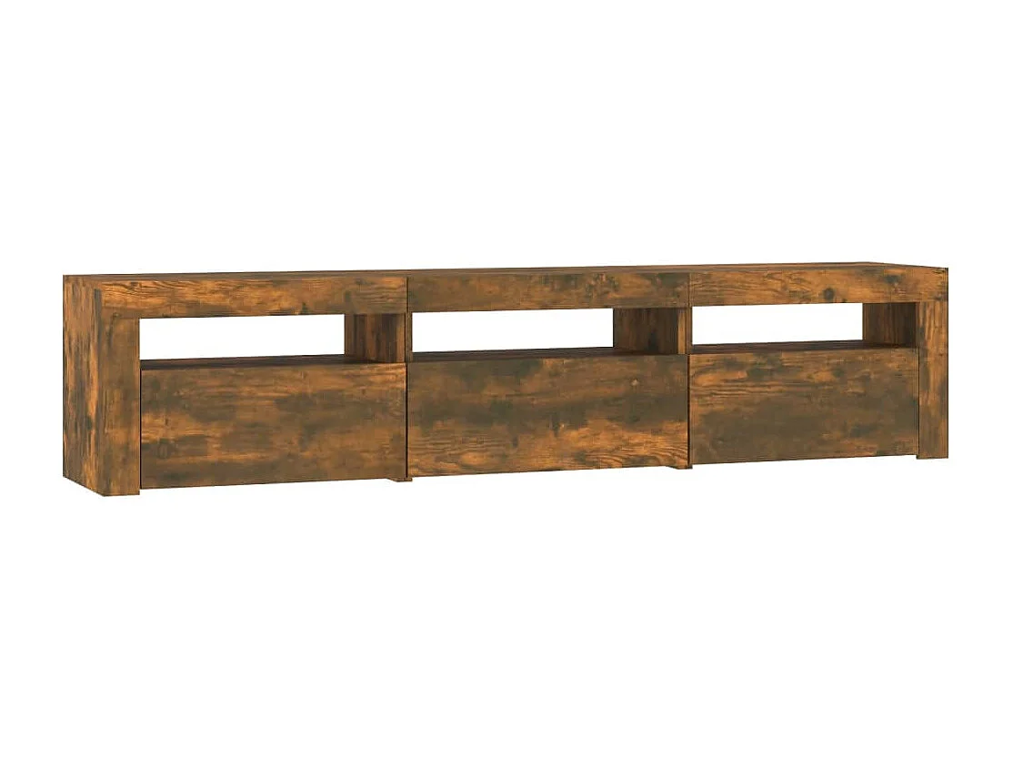 Meuble TV avec lumières LED Chêne fumé 180x35x40 cm