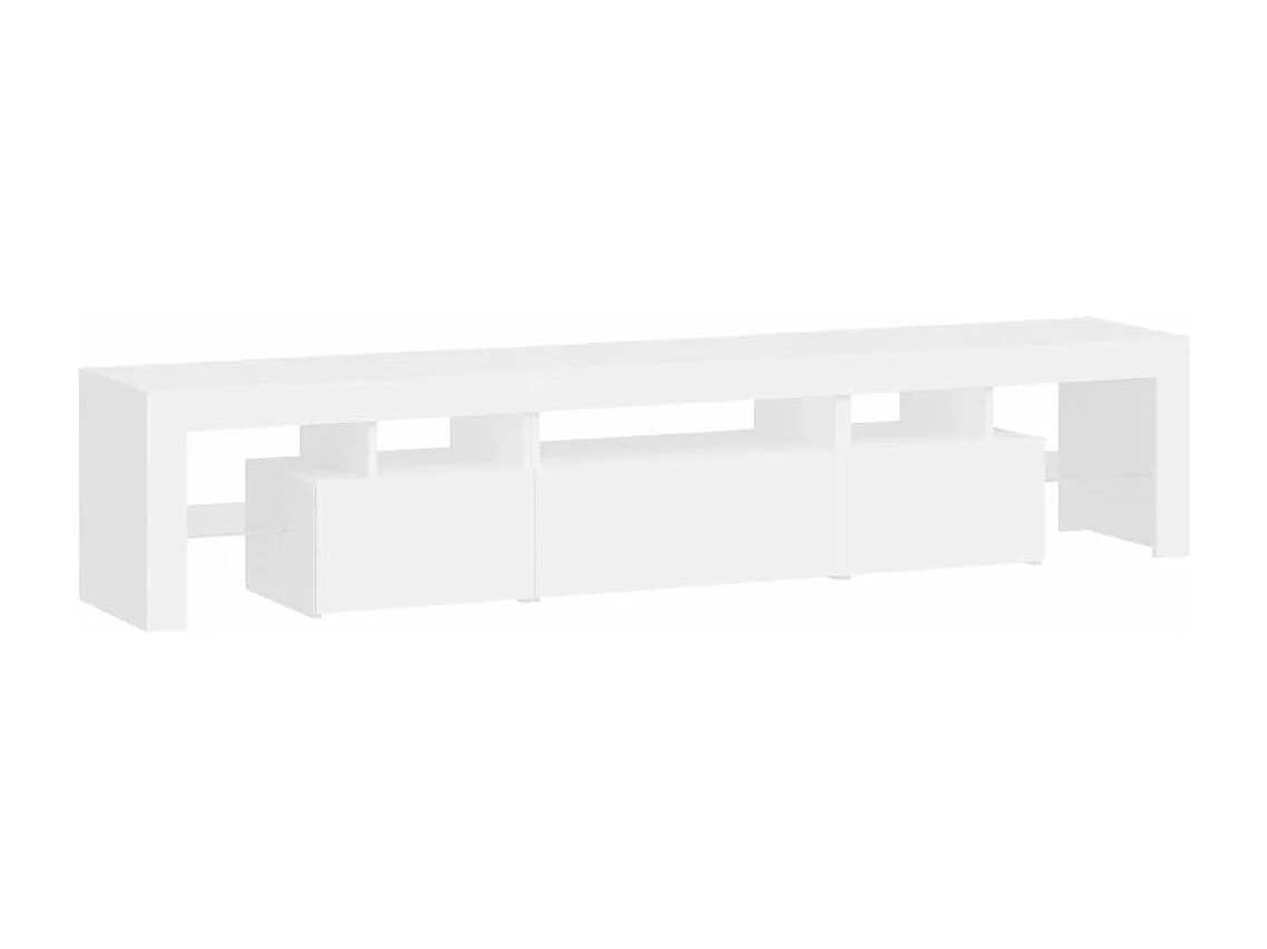 Meuble TV avec lumières LED Blanc 200x36,5x40 cm