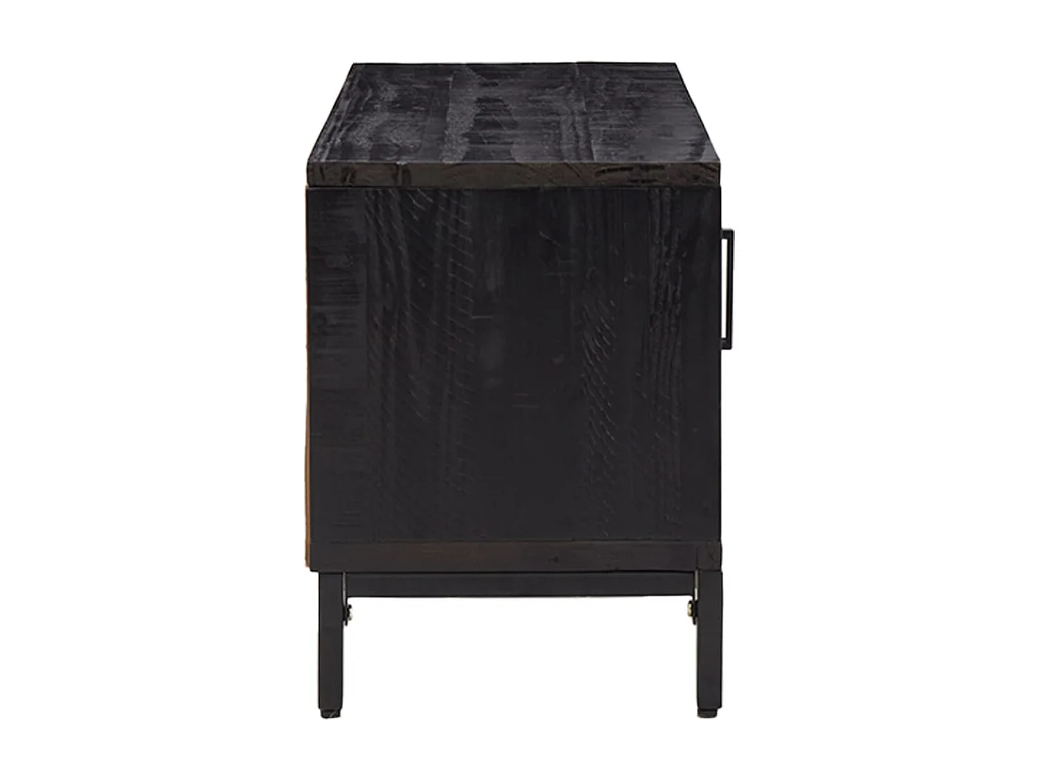 Meuble TV Noir 90x30x40 cm Bois de pin massif