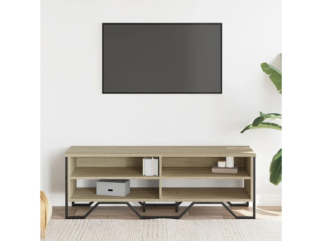 Meuble TV chêne sonoma 122x34x41 cm bois d'ingénierie