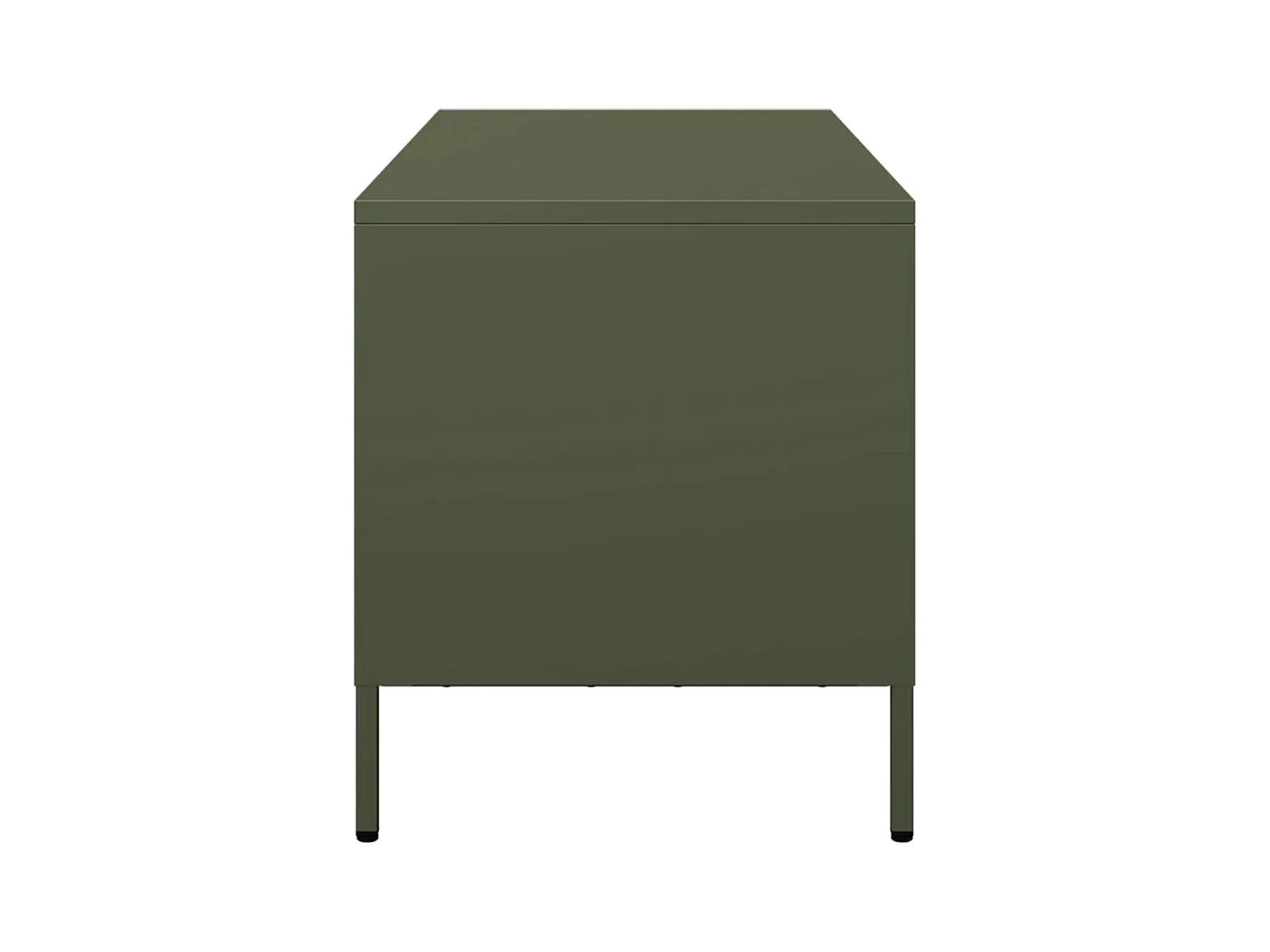 Meuble TV vert olive 101,5x39x43,5 cm acier laminé à froid