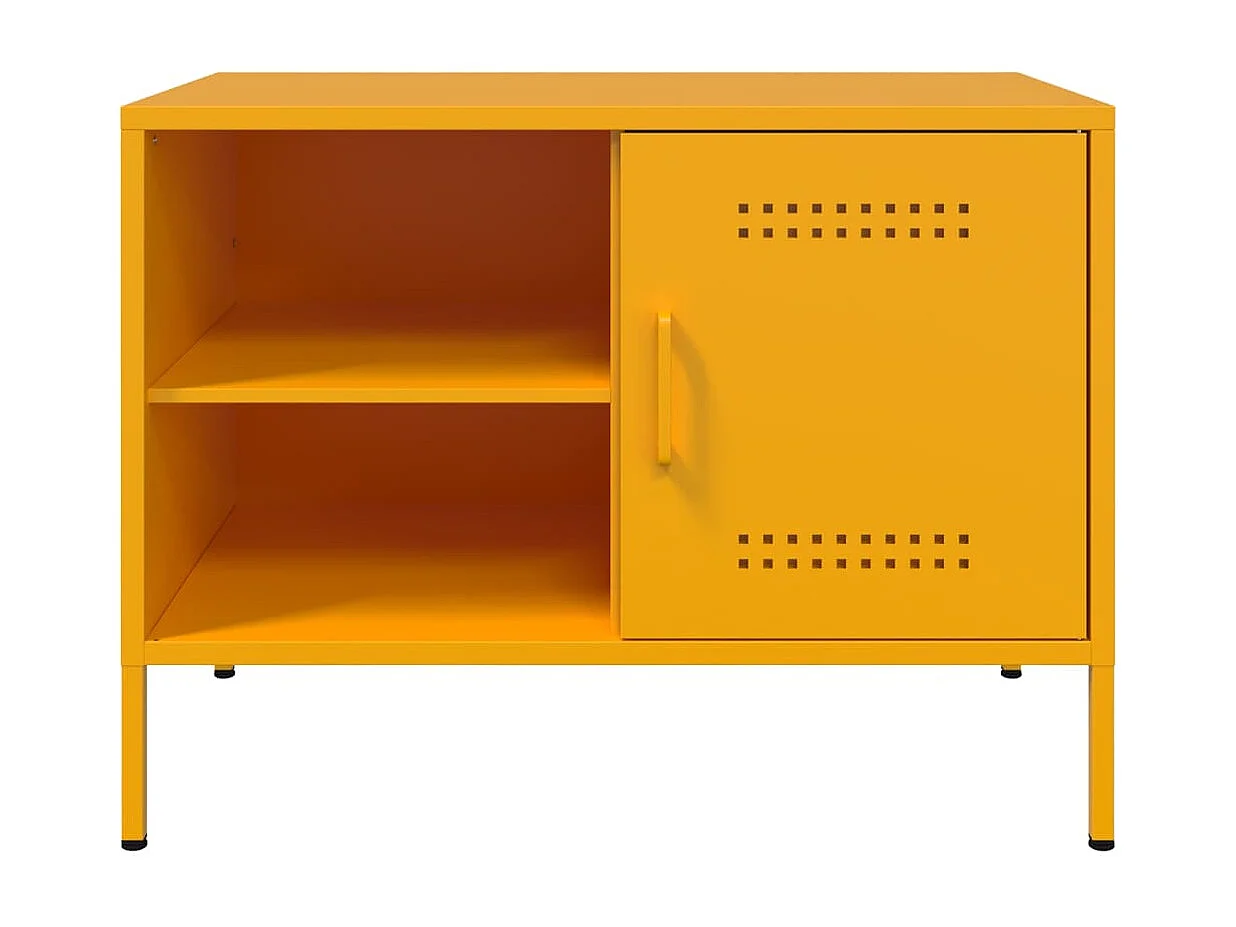 Meubles TV 2 pièces jaune moutarde 68x39x50,5 cm acier