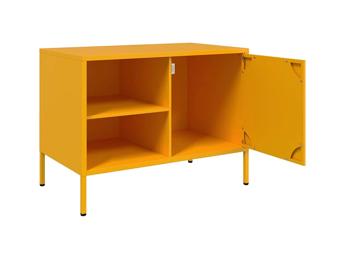 Meubles TV 2 pièces jaune moutarde 68x39x50,5 cm acier