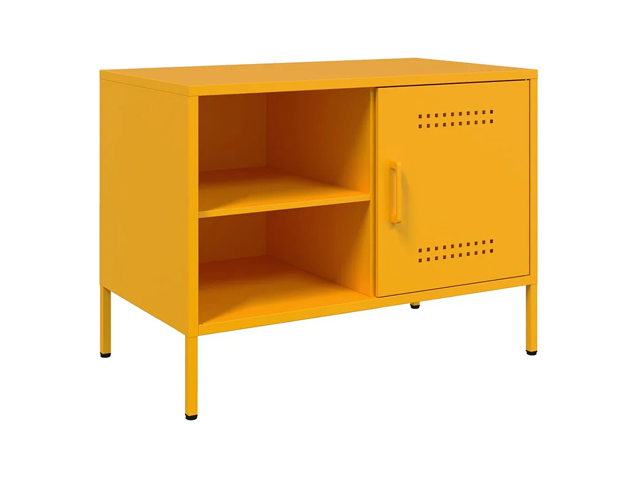 Meubles TV 2 pièces jaune moutarde 68x39x50,5 cm acier