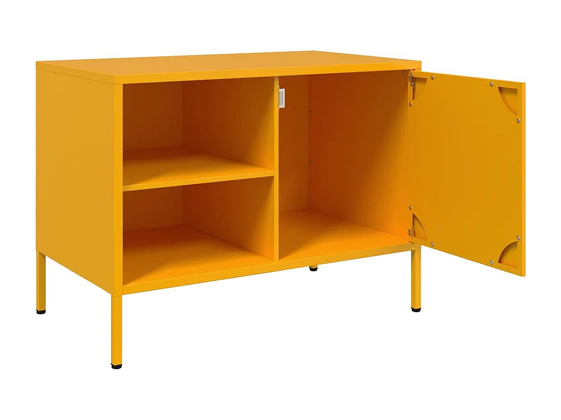 Meubles TV 2 pièces jaune moutarde 68x39x50,5 cm acier