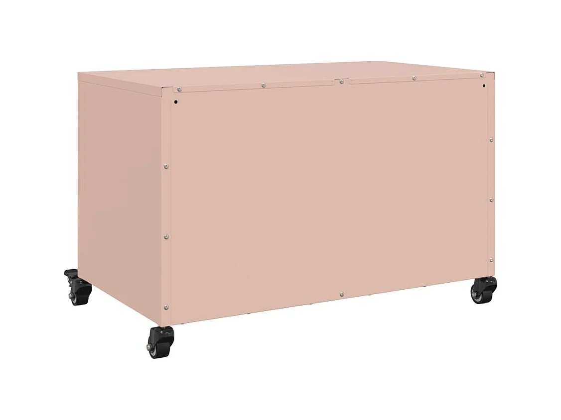 Meuble TV rose 68x39x43,5 cm acier laminé à froid