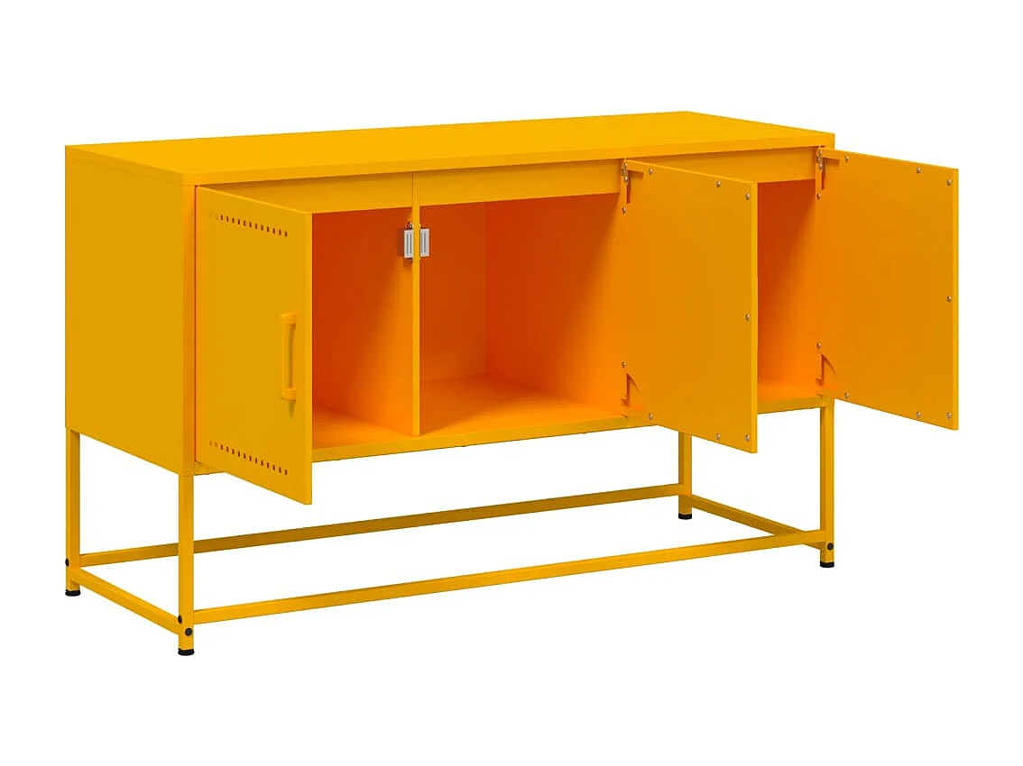Meuble TV jaune moutarde 100,5x39x60,5 cm acier