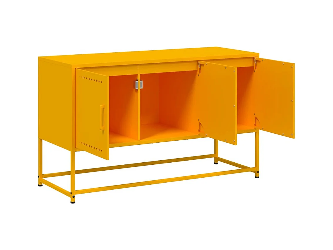 Meuble TV jaune moutarde 100,5x39x60,5 cm acier