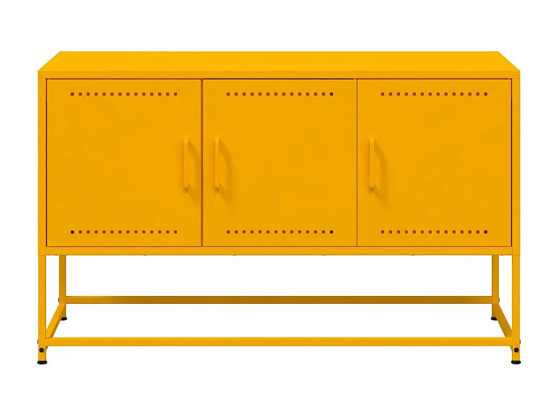 Meuble TV jaune moutarde 100,5x39x60,5 cm acier