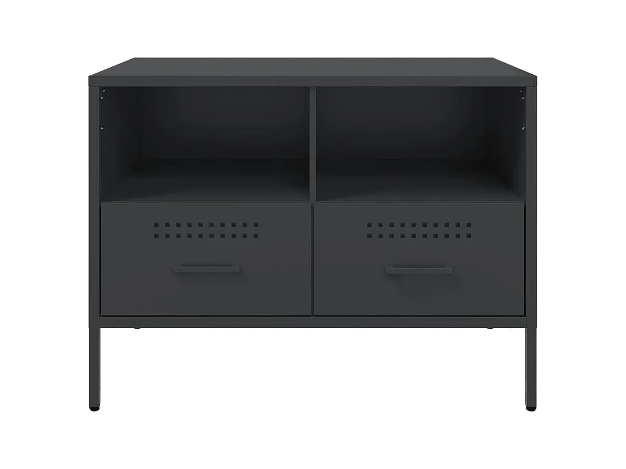 Meuble TV noir 68x39x50,5 cm acier laminé à froid