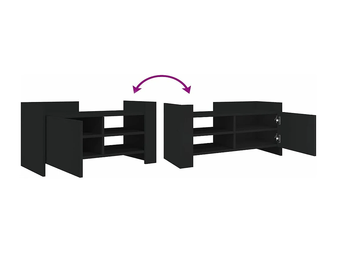 Meuble TV noir 80x35x40 cm bois d’ingénierie