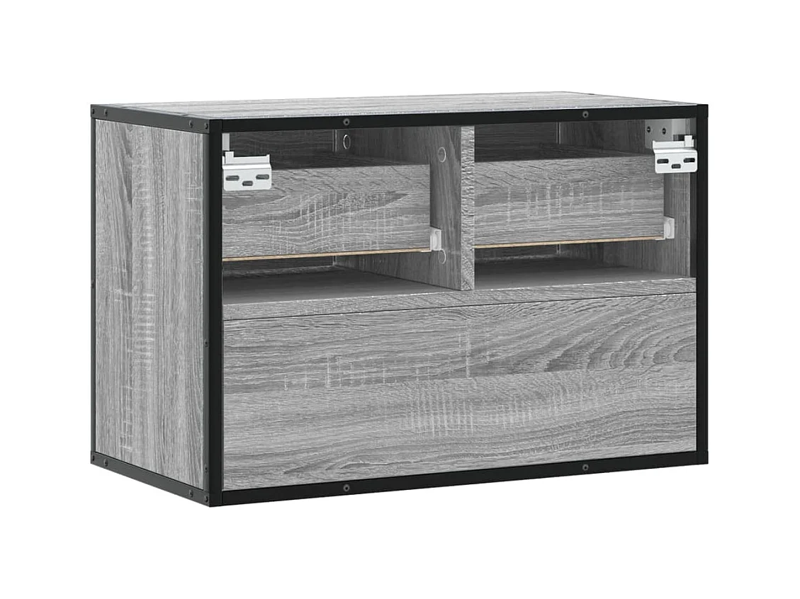 Meuble TV sonoma gris 60x31x39,5 cm bois d'ingénierie et métal