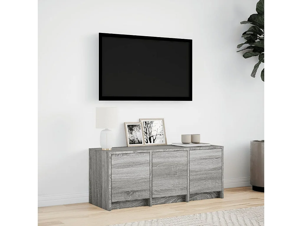 Meuble TV avec LED sonoma gris 97x34x40 cm bois d'ingénierie