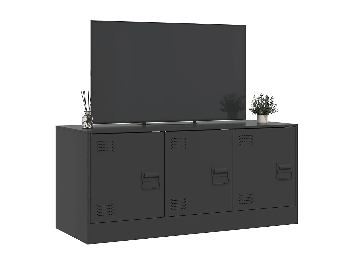 Meuble TV noir 99x39x44 cm acier