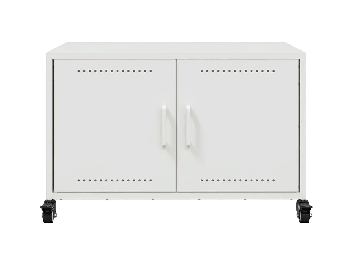 Meuble TV blanc 68x39x43,5 cm acier laminé à froid